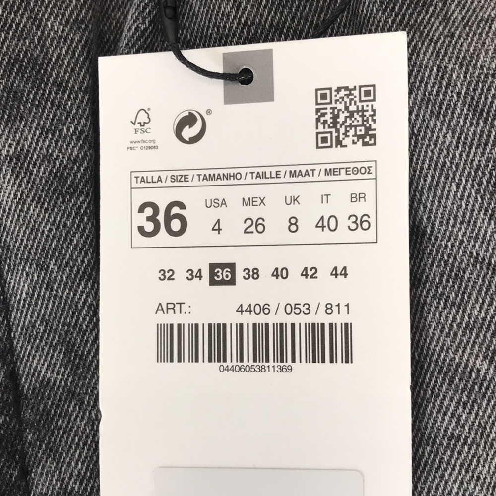 Zara X Disney Toy Story Paper Bag Jeans Grey Denim NWT - Picture 9 of 12